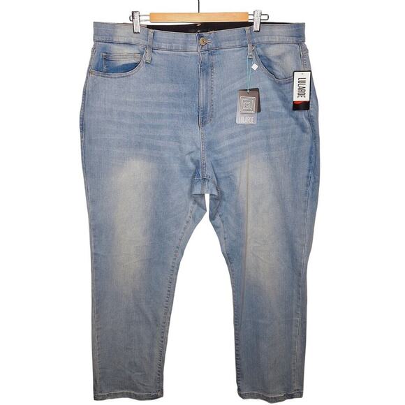 Lularoe High Rise Slim Straight Jean 42 (22-23W) Magic Waist Light Wash Stretch - Picture 1 of 9